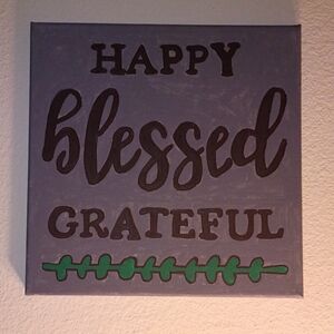 Handpainted Blessed Acrylic Painting Original Signed Wall Decor 12x12"